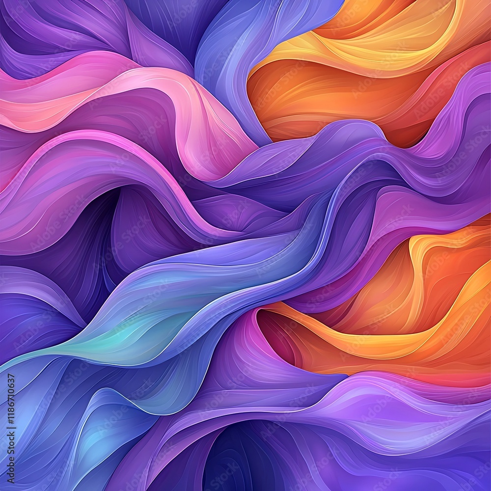 Poster mesmerizing iridescent flow an ethereal digital abstract painting with vibrant color gradients evoki