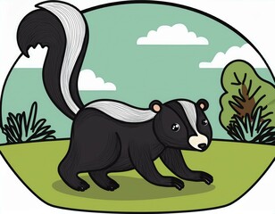 Obraz premium Skunk animal cartoon icon. Generated image