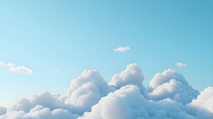 Soft Blue Clouds in a Tranquil Sky with Light and Detail