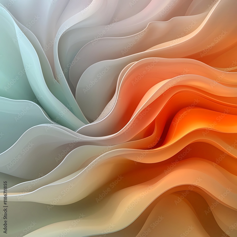 Poster captivating abstract background featuring an undulating iridescent composition of warm spectrum like