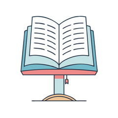 book on a stand vector icon, book day vector illustration - simple illustration of book on a stand perfect for logos, and book day-themed designs.