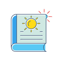 book with a sun icon vector icon, book day vector illustration - simple illustration of book with a sun icon perfect for logos, and book day-themed designs.