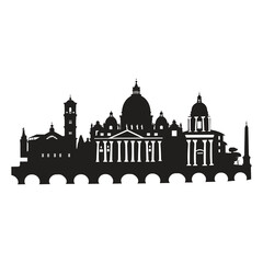 elegant illustration of mosque silhouette middle of city