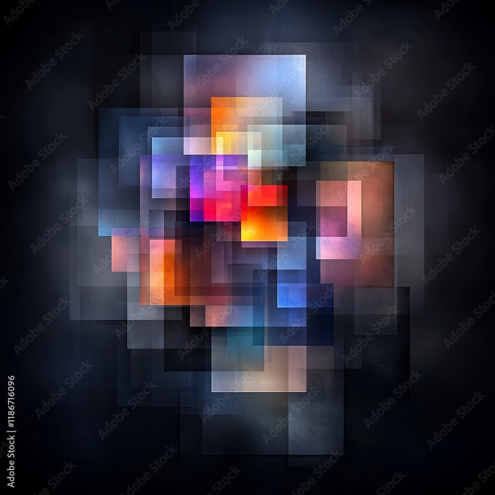 Poster mesmerizing and avant garde abstract digital artwork featuring a captivating composition of pulsing 