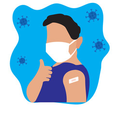 Flat hand-drawn vaccine for HMPV Virus awareness.