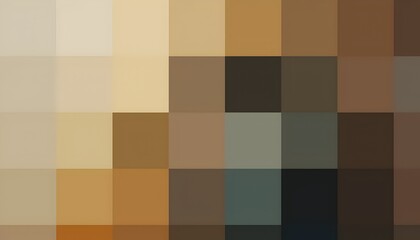 Abstract geometric pixelated grid in earth tones showcasing variations of brown tan and dark gray hues