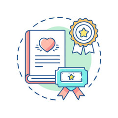 personalized bookplate vector icon, book day vector illustration - simple illustration of personalized bookplateperfect for logos, and book day-themed designs.