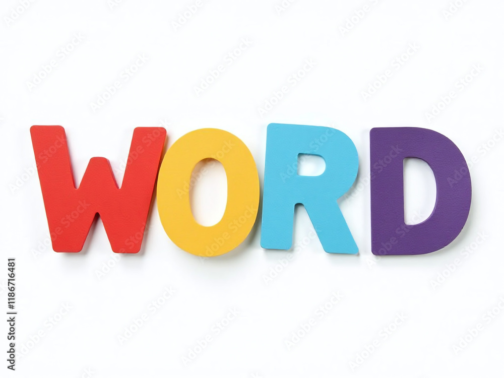 Poster Colorful Paper Letters Are Isolated On A White Transparent Background In Png Format To Shape Various Word Meanings. 00001