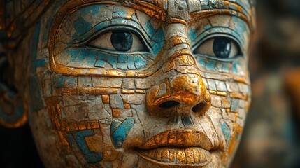 Ancient Egyptian Pharaohs Ornate Stone Mask