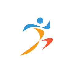 human people run with curved plane