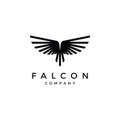 fly falcon eagle phoenix bird wings logo design