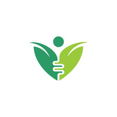gut stomach logo health leaf