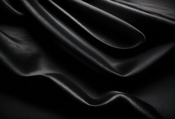 Obraz premium close showcase luxurious black texture highlighting fine details richness material surface, luxury, elegant, fabric, sleek, backdrop, shiny, style