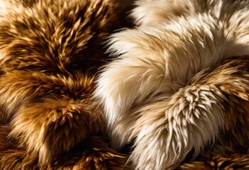 Fototapeta premium detailed close luxurious plush fur emphasizing rich depth highlighted through natural lighting, texture, softness, surface, fibers, curls, fabric, warmth