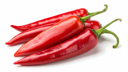 Chili Peppers on White Background