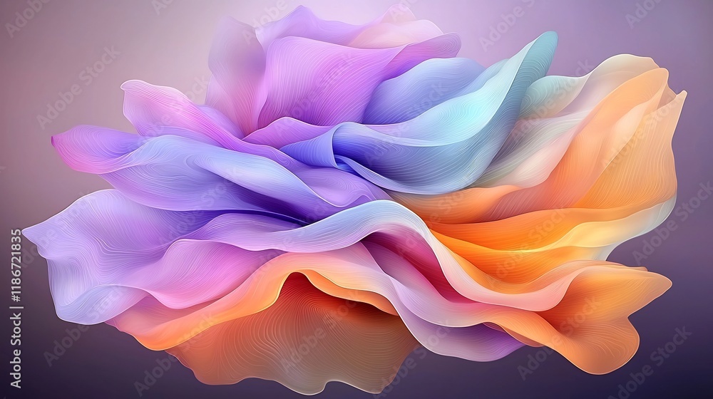 Poster captivating iridescent abstract design with mesmerizing chromatic interplay and fluid dynamically sh
