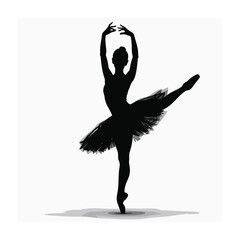 Silhouettes vector illustration of ballet dancers ballerinas beauty dancing.