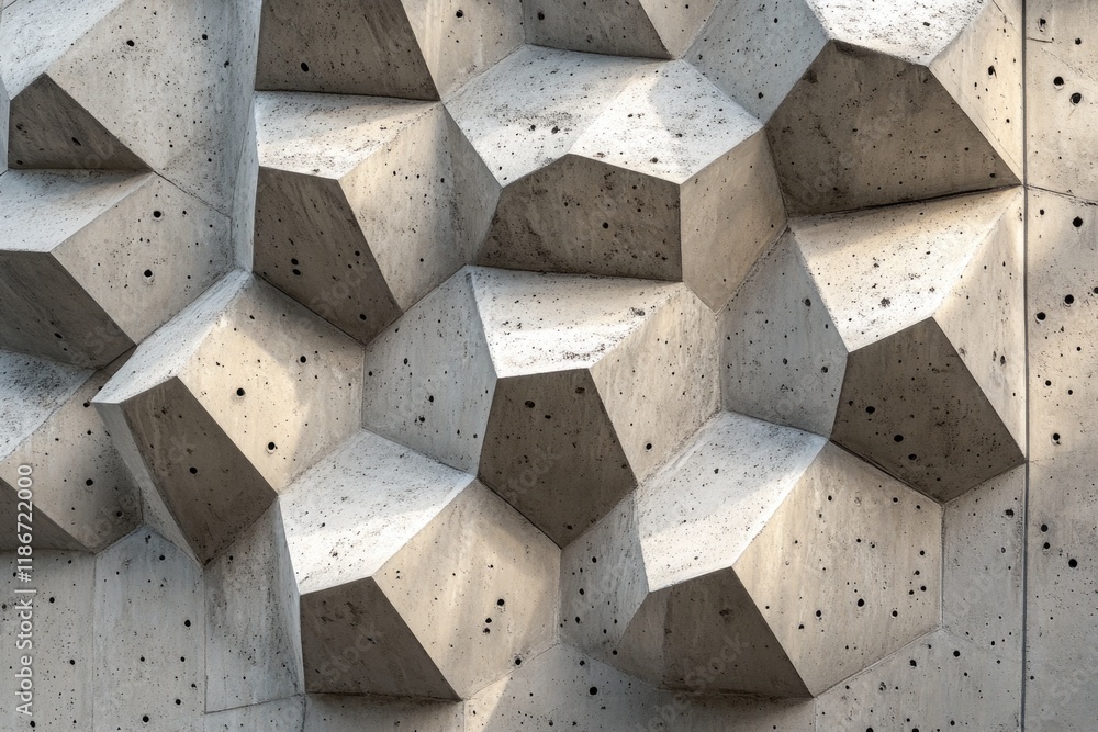 Poster close-up shot of concrete blocks stacked on a wall, often used as a background element in architectu