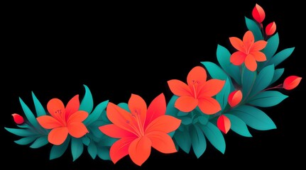 Obraz premium Vibrant Floral and Botanical Elements with High Detail for Stunning Visual Appeal