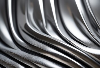 Fototapeta premium intricate close shimmering silver metal surface highlighting textures reflective qualities stunning detail, reflection, shine, glossy, polished, industrial