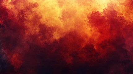 Fiery red-orange smoke clouds fill the sky, creating a dramatic backdrop.