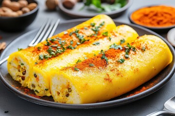 Delicious Golden Yellow Cheese Rolls with Spices a Culinary Delight