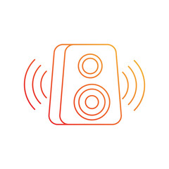 Woofer gradient icon with white background vector stock illustration