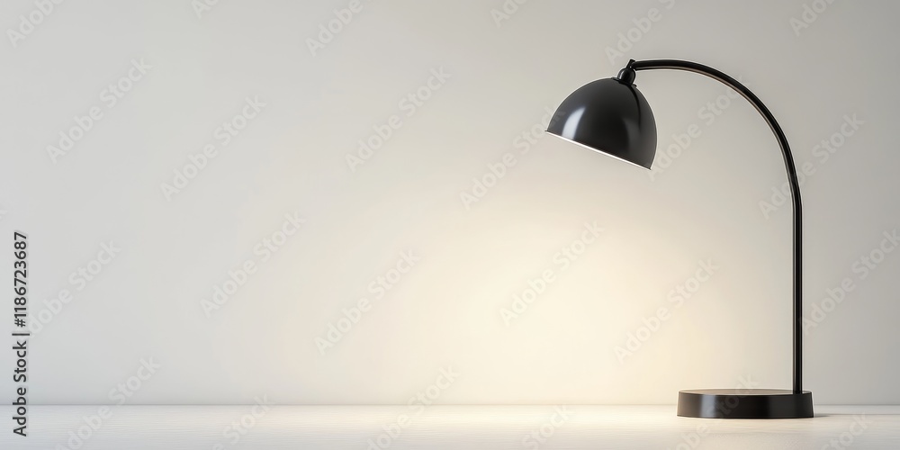 Poster black table lamp displayed against a clean, isolated white background, emphasizing the elegant desig