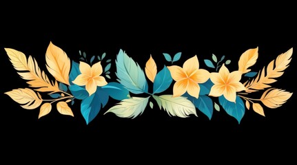 Detailed Vibrant Botanical Floral Elements for Creative Projects and Designs