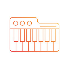 Piano gradient icon with white background vector stock illustration