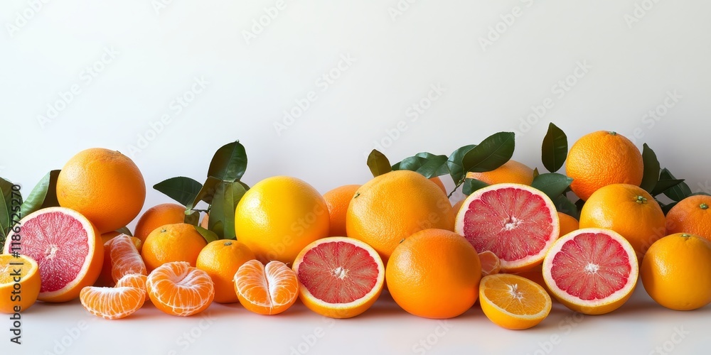 Aufkleber oranges and grapefruit displayed on a clean white background, showcasing the vibrant colors and text