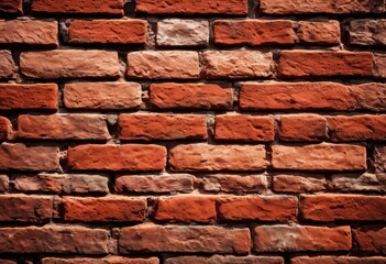 Obraz premium detailed close weathered red brick patterns revealing textures colors artistic composition, wall, surface, design, construction, architecture, rustic, sand