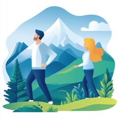 Obraz premium Promoting Healthy Lifestyle Through Nature and Adventure Concepts