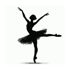 Silhouettes vector illustration of ballet dancers ballerinas beauty dancing.