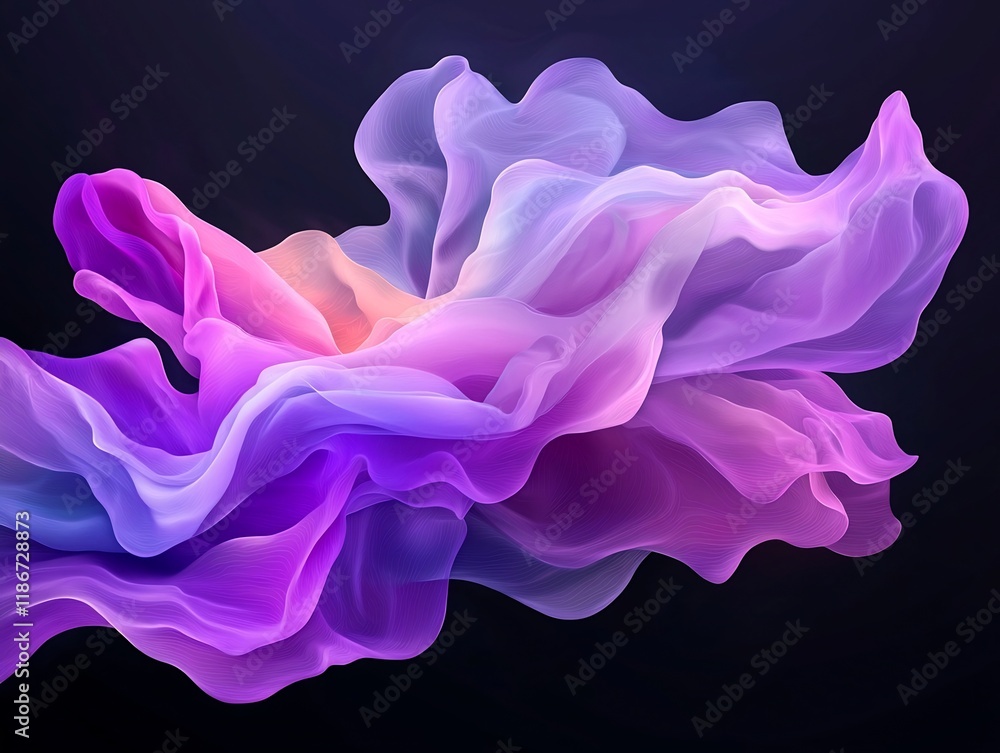 Poster mesmerizing ethereal digital artwork featuring flowing organic shapes in a captivating luminescent a