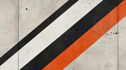 Abstract diagonal stripes on textured concrete background.