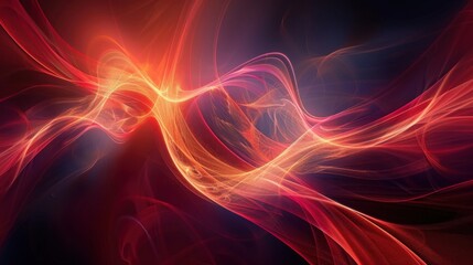 Vibrant abstract background with flowing red and orange waves, creating sense of movement and energy. Ideal for artistic and creative projects