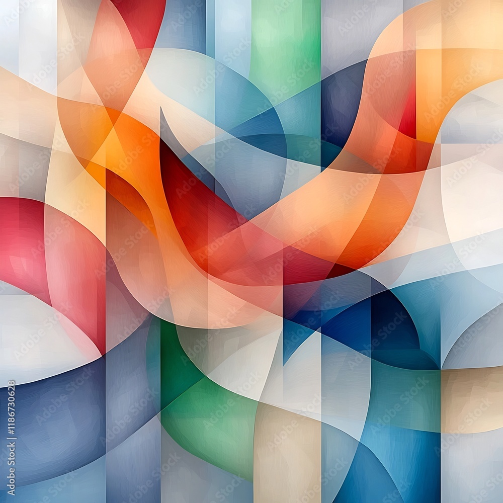 Poster mesmerizing prismatic shapes in a vibrant dynamic digital cubist composition captivating iridescent 