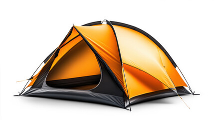 Orange Tent on Transparent Background for Camping