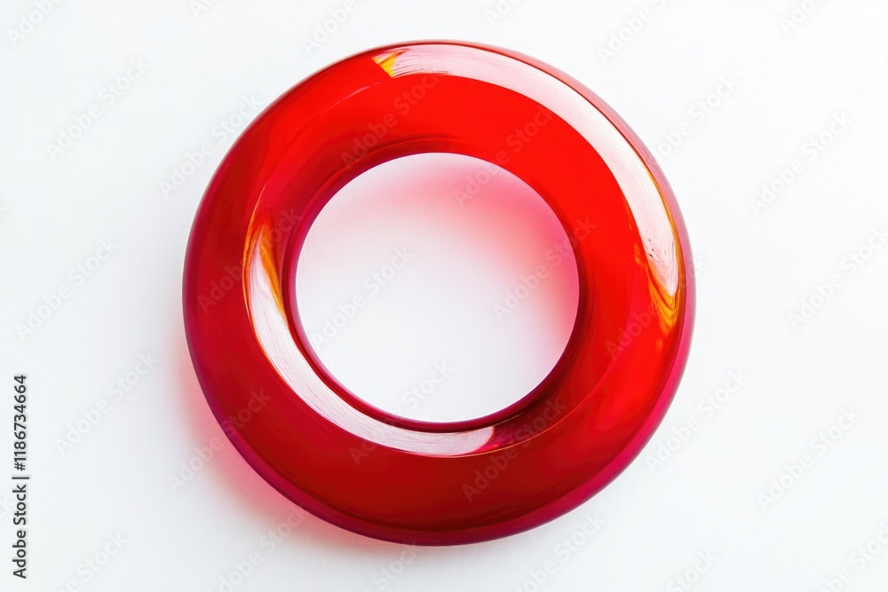 Poster a red object placed on a white background