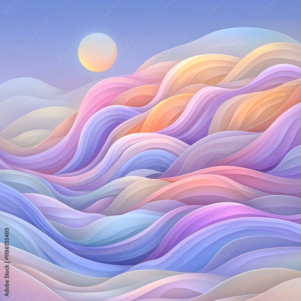 Poster captivating celestial composition flowing iridescent forms in a mesmerizing luminous landscape with 