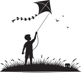 child playing with kite