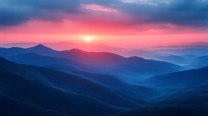 Fototapeta premium Majestic mountain ranges at sunset displaying vibrant colors