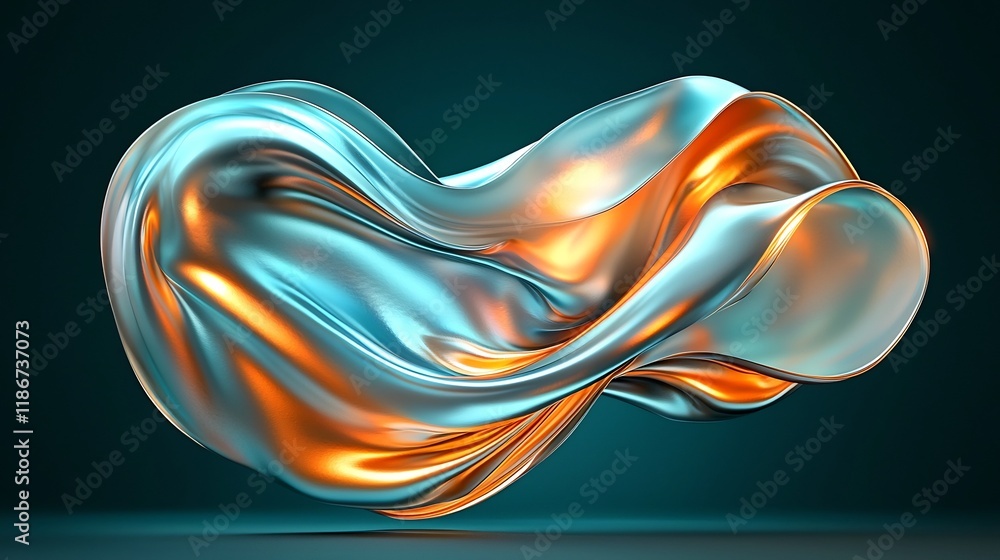 Poster captivating abstract featuring a visually stunning composition of flowing iridescent shapes in a dig