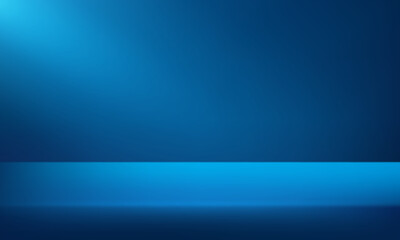 Blue studio background. Empty Room Studio with table. Space for selling products, backdrop, wallpaper, background, text. Gradient table. Vector illustration.