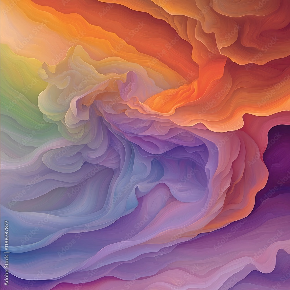 Poster breathtaking abstract design with mesmerizing fluid shapes in a captivating
