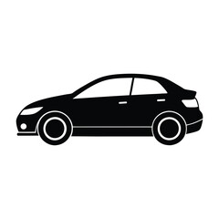 Car Vector Silhouette on White Background - High-Quality Illustration