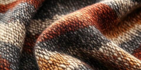 Woolen fabric background featuring rich textures and patterns, ideal for showcasing cozy designs. This woolen fabric can enhance visuals with its unique warmth and aesthetic appeal.