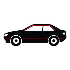 Car Silhouette Vector Illustration - Isolated on White Background