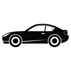 Car Silhouette Vector Illustration - Isolated on White Background